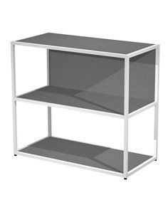 LIBRERIA bassa a giorno 90x44cm - H80cm ANTRACITE - gamba bianco ESSENCE 270-AN+RP4-T ARTEXPORT LIBRERIE
