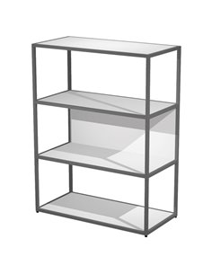 LIBRERIA media a giorno 90x44cm - H119cm BIANCO - gamba antracite ESSENCE 280-AF+RP5-3 ARTEXPORT LIBRERIE