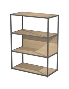 LIBRERIA media a giorno 90x44cm - H119cm ROVERE - gamba antracite ESSENCE 280-AF+RP5-C ARTEXPORT LIBRERIE
