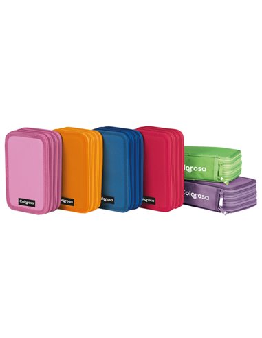 Astuccio 3 zip Colors 13x20x7.5cm colori assortiti Colorosa 368300.1