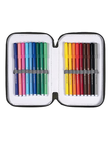 Astuccio 3 zip 13x20x7.5cm fantasie assortite Colorosa 368370