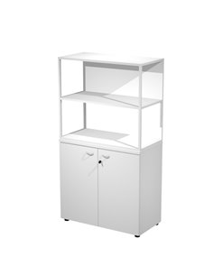 LIBRERIA media metal + arm. basso bianco/bianco/bianco/str.bianca ESSENCE MB3+AB3+27AN/3 ARTEXPORT LIBRERIE