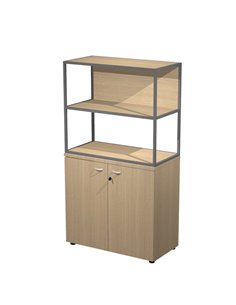 LIBRERIA media metal + arm. basso rovere/rovere/rovere/str.antracite ESSENCE MBC+ABC+27AF/C ARTEXPORT LIBRERIE
