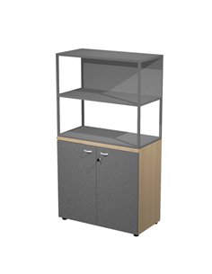 LIBRERIA media metal + arm. basso rovere/antracite/antracite/str.antrac ESSENCE MBC+ABT+27AF/T ARTEXPORT LIBRERIE