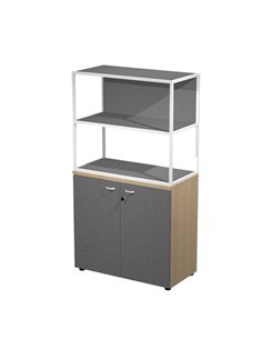 LIBRERIA media metal + arm. basso rovere/antracite/antracite/str.bianca ESSENCE MBC+ABT+27AN/T ARTEXPORT LIBRERIE