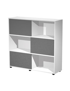 LIBRERIA media 3 ante scorrevoli struttura bianco / ante antracite ESSENCE 17065/3T ARTEXPORT LIBRERIE