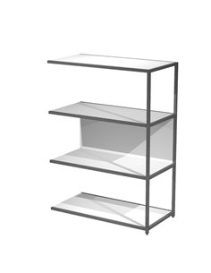 MODULO AGGIUNTIVO libreria Modular 90x44H122cm con struttura ANTRACITE - BIANCO DOE122S-AF-3 ARTEXPORT LIBRERIE