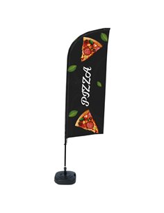 Bandiera a vela PIZZA con base riempibile BFAW310-WT21-I136ECO