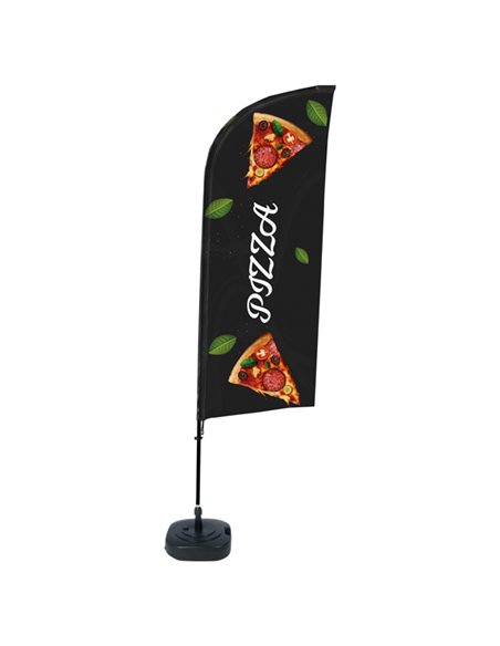 Bandiera a vela PIZZA con base riempibile BFAW310-WT21-I136ECO