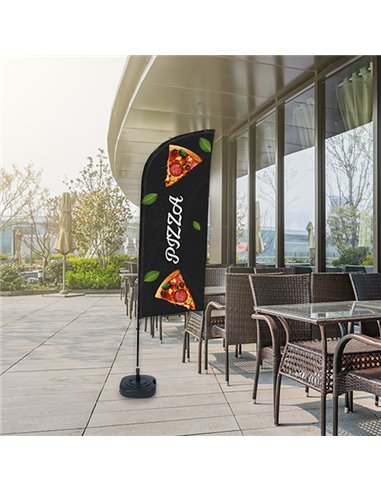Bandiera a vela PIZZA con base riempibile BFAW310-WT21-I136ECO