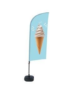Bandiera a vela GELATO con base riempibile BFAW310-WT21-I131ECO