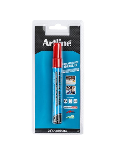 Marcatore permanente speciale per idraulica artline punta 1,5mm tonda rosso A 84013466 ARTLINE SPECIALI (CD-VETRO-TESSUTI-ECC.)