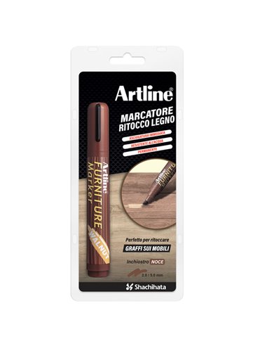 Marcatore permanente per legno Furniture Marker Artline punta scalpello noce A 95N/BL ARTLINE SPECIALI (CD-VETRO-TESSUTI-ECC.)