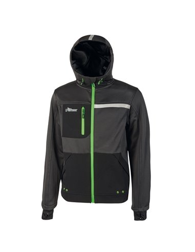 Felpa Galaxy taglia XL nero/verde U-power FU275RL-XL