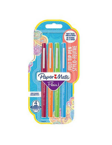 Astuccio 4 colori Fun pennarello Flair Nylon Papermate 2028646 PAPERMATE PUNTA FELTRO