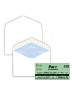 500 buste Silver gommata bianca s/finestra 114x162mm 80gr Pigna Envelopes 0388665C6 Pigna Envelopes BUSTE COMMERCIALI
