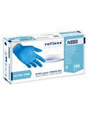 Conf 100 Guanti in nitrile ultrasottili N80B taglia S azzurro Reflexx N80B/S
