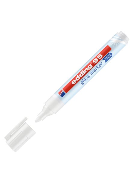 Marcatore per vetro EDDING E-95 bianco 4-95049 EDDING SPECIALI (CD-VETRO-TESSUTI-ECC.)