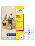 Cartellini resistenti c/angoli tagliati 90x50mm 10fg(10cart/fg) bianco Avery T3002-10