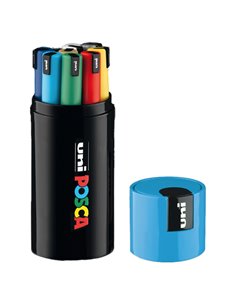 Gift Box azzurro 9 marcatori Posca Pen PC1 punta 0.7mm col.ass. UNI M 84020327 UNI MITSUBISHI A BASE D'ACQUA 2