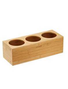 Portabottiglie con tre fori in bamboo Leone S0132