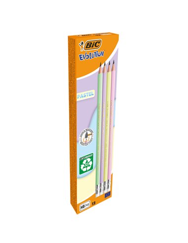 Scatola12 matite c/gommino Evolution Pastel BIC 518306 BIC MATITE GRAFITE