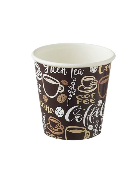 1000 Bicchieri Coffee in carta 115ml Leone H0730.R LEONE BICCHIERI E CANNUCCE MONOUSO