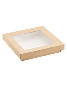 20 Scatola da asporto c/finestra trasparente carta kraft + PE 18x18x5hcm Leone H0718 LEONE CONTENITORI PER ALIMENTI-BORSE-CESTE 2