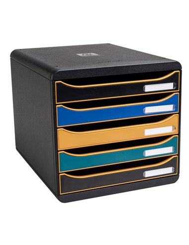 Cassettiera Big Box Plus 5 cassetti NeoDeco multicolore Exacompta 309505D EXACOMPTA CASSETTIERE DA SCRIVANIA