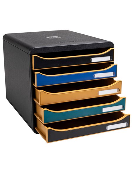 Cassettiera Big Box Plus 5 cassetti NeoDeco multicolore Exacompta 309505D EXACOMPTA CASSETTIERE DA SCRIVANIA