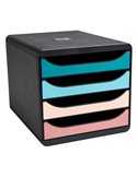 Cassettiera Big Box 4 cassetti multicolore Skandi Exacompta 310606D