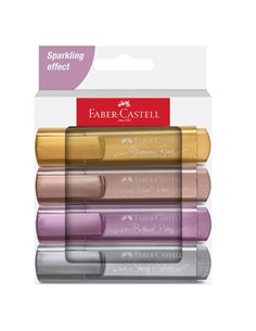 Astuccio 4 evidenziatori Textliner 46 colori assortiti metallic Faber Castell 254674