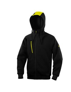 Felpa con cappuccio Borgo taglia XL nero/giallo Deltaplus BORGONOXG