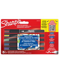 Astuccio 5 marcatori acrilici punta brush colori assortiti Sharpie 2201182