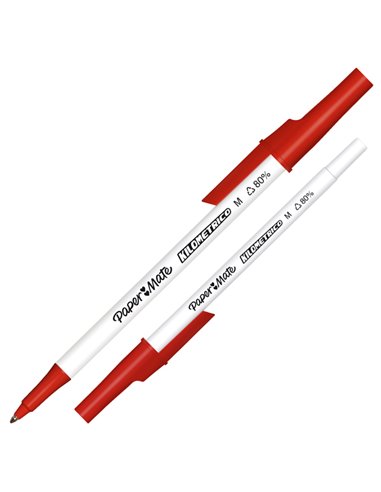 Astuccio 8 penne sfera c/cappuccio Kilometrico Recycled 1.0mm col.ass Papermate 2187680