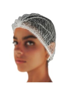Conf 100 cuffie a clip plissettate Ø53cm taglia unica bianco Worker GA100.11.01 Worker ABBIGLIAMENTO MONOUSO