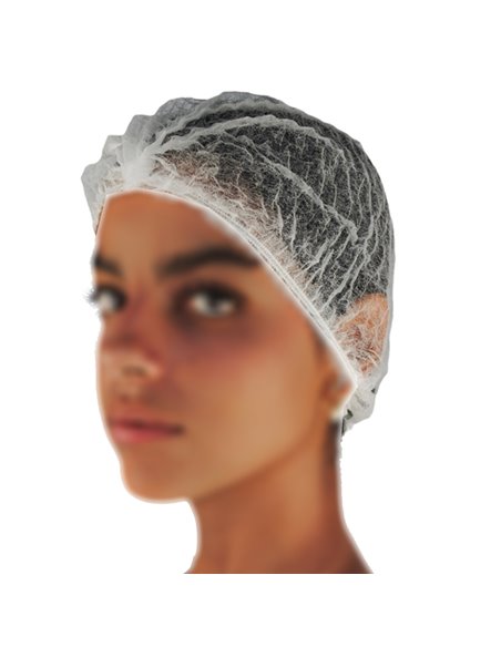 Conf 100 cuffie a clip plissettate Ø53cm taglia unica bianco Worker GA100.11.01 Worker ABBIGLIAMENTO MONOUSO