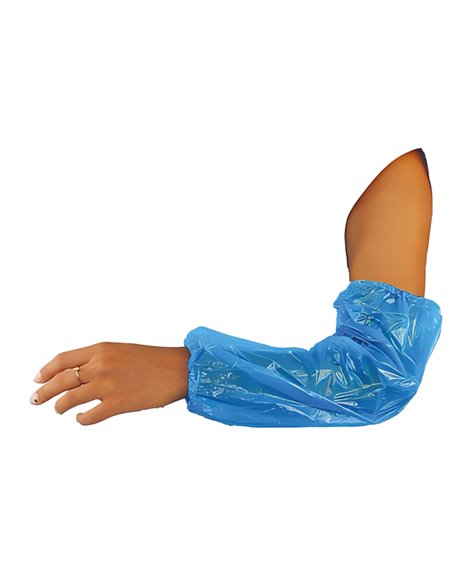 Conf 100 coprimaniche monouso LDPE 40cm azzurro Worker GA700.15.02 Worker ABBIGLIAMENTO MONOUSO