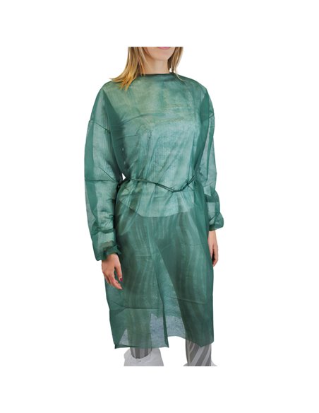 Camice monouso Visitor 18 in PLP taglia unica verde scuro Worker GA218.11.11 Worker ABBIGLIAMENTO MONOUSO