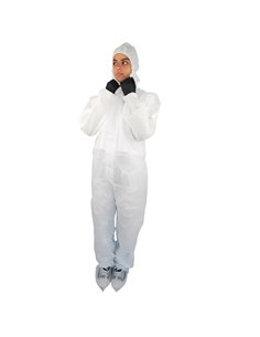 Tuta Warrior in SMS tg XL bianco Worker GA302.13.01-XL Worker ABBIGLIAMENTO MONOUSO