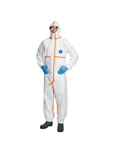 Tuta Tyvek® 800J c/nastrature arancione tg M bianco Dupont TY390.59.01-M