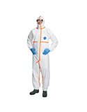 Tuta Tyvek® 800J c/nastrature arancione tg L bianco Dupont TY390.59.01-L