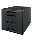 Cassettiera a cubo 4 cassetti nera Leitz Recycle 53720095