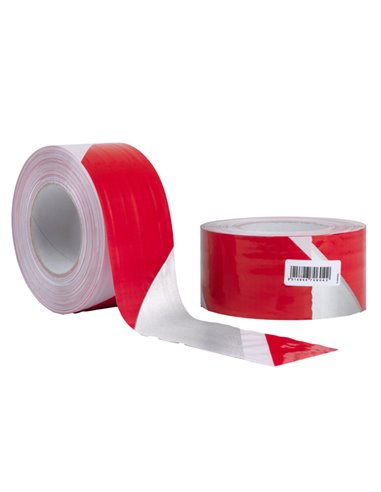 Nastro segnaletico SIGNAL 70mm x 100mt bianco/rosso riflettente Geko 205/11