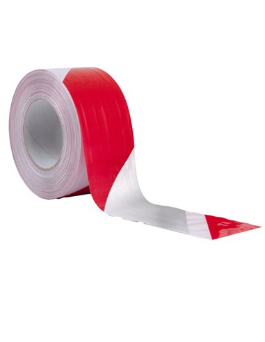 Nastro segnaletico SIGNAL 70mm x 100mt bianco/rosso riflettente Geko 205/11