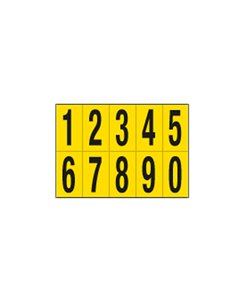Foglio con 10 numeri autoadesivi da 0 a 9 nero/giallo 70x124mm 906.09 CARTELLI SEGNALATORI BUSTE PER IDENTIFICAZIONE E LEGGII