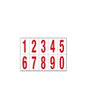Foglio con 10 numeri autoadesivi da 0 a 9 rosso/bianco 70x124mm 916.09