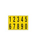 Foglio con 10 numeri autoadesivi da 0 a 9 nero/giallo 56x99mm 905.09
