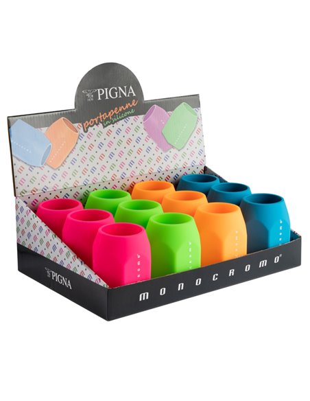 Portapenne in silicone soft touch 95x75x70mm colori fluo Monocromo Pigna 23295500