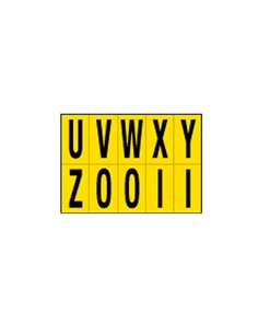 Foglio con 10 lettere autoadesivi da U a Z nero/giallo 56x99mm 905UZ CARTELLI SEGNALATORI BUSTE PER IDENTIFICAZIONE E LEGGII